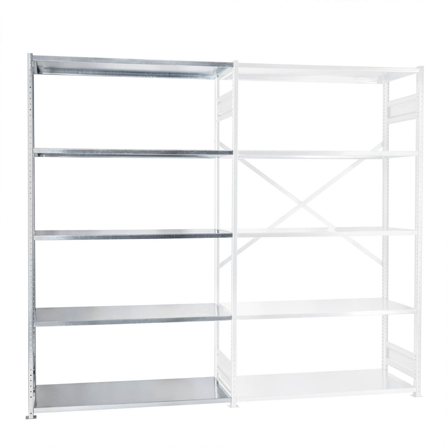 Dostawny Regał Półkowy metalowy ocynkowany 2200mm x 1230mm 80 kg