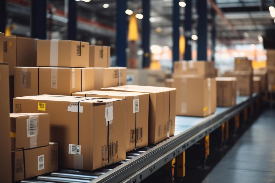 Regały w magazynie typu click&collect przeznaczone do odbioru osobistego zamówień przez klientów