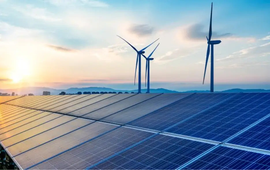 Hybrydowa elektrownia z panelami słonecznymi zintegrowanymi z turbinami wiatrowymi i systemem magazynowania energii