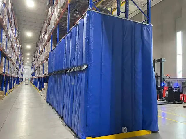 Regały paletowe z kurtynami termicznymi - separacja stref