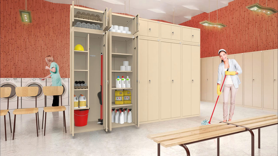 Szafki socjalne dla ekip sprzątających - organizacja środków