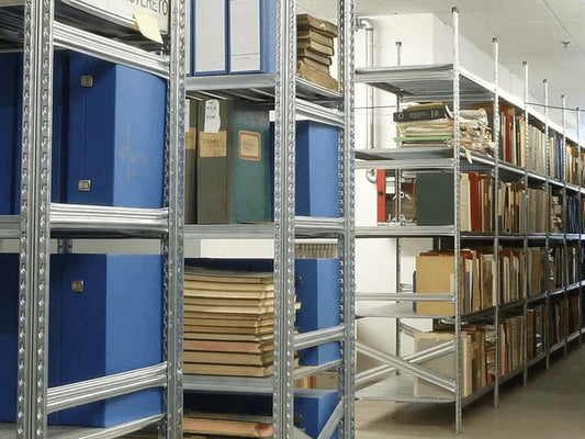 Regały archiwalne o zwiększonej nośności do przechowywania dokumentów i segregatorów w biurach i archiwach