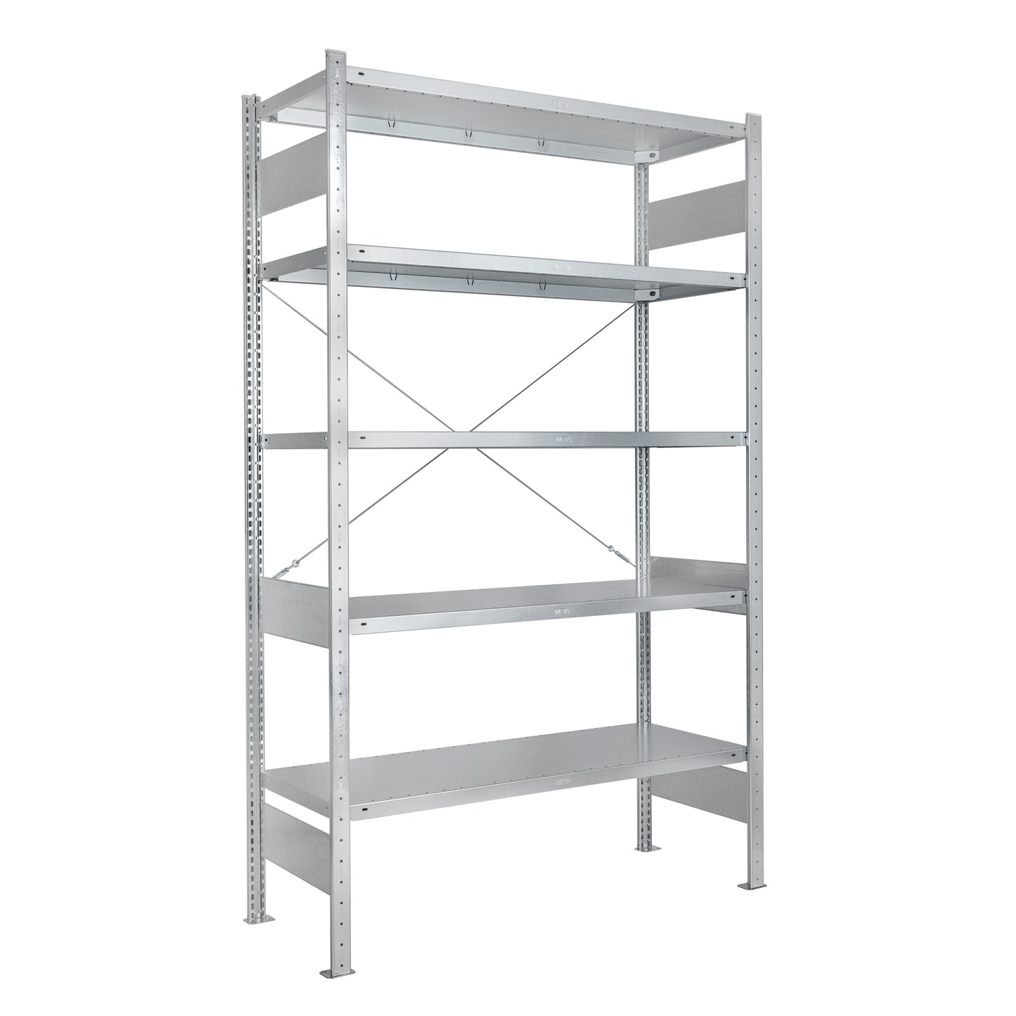 Regał metalowy ocynkowany META 5 półek galwanizowany MS Regały Białystok niemiecki antykorozyjny magazyn biuro hala warsztat podstawowy wytrzymały solidny