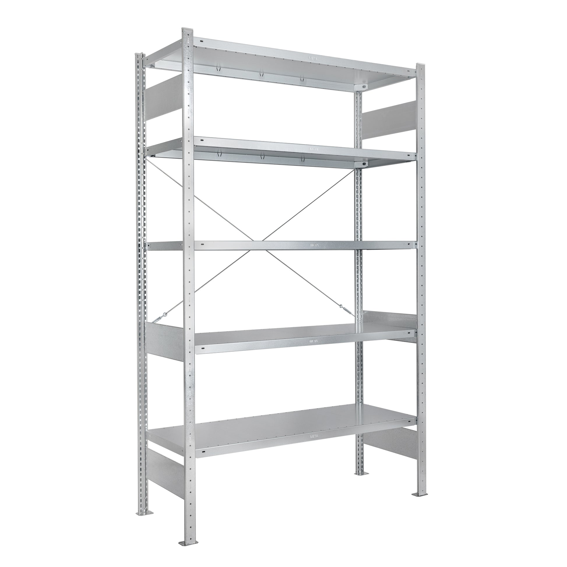 Regał metalowy ocynkowany META 5 półek galwanizowany MS Regały Białystok niemiecki antykorozyjny magazyn biuro hala warsztat podstawowy wytrzymały solidny