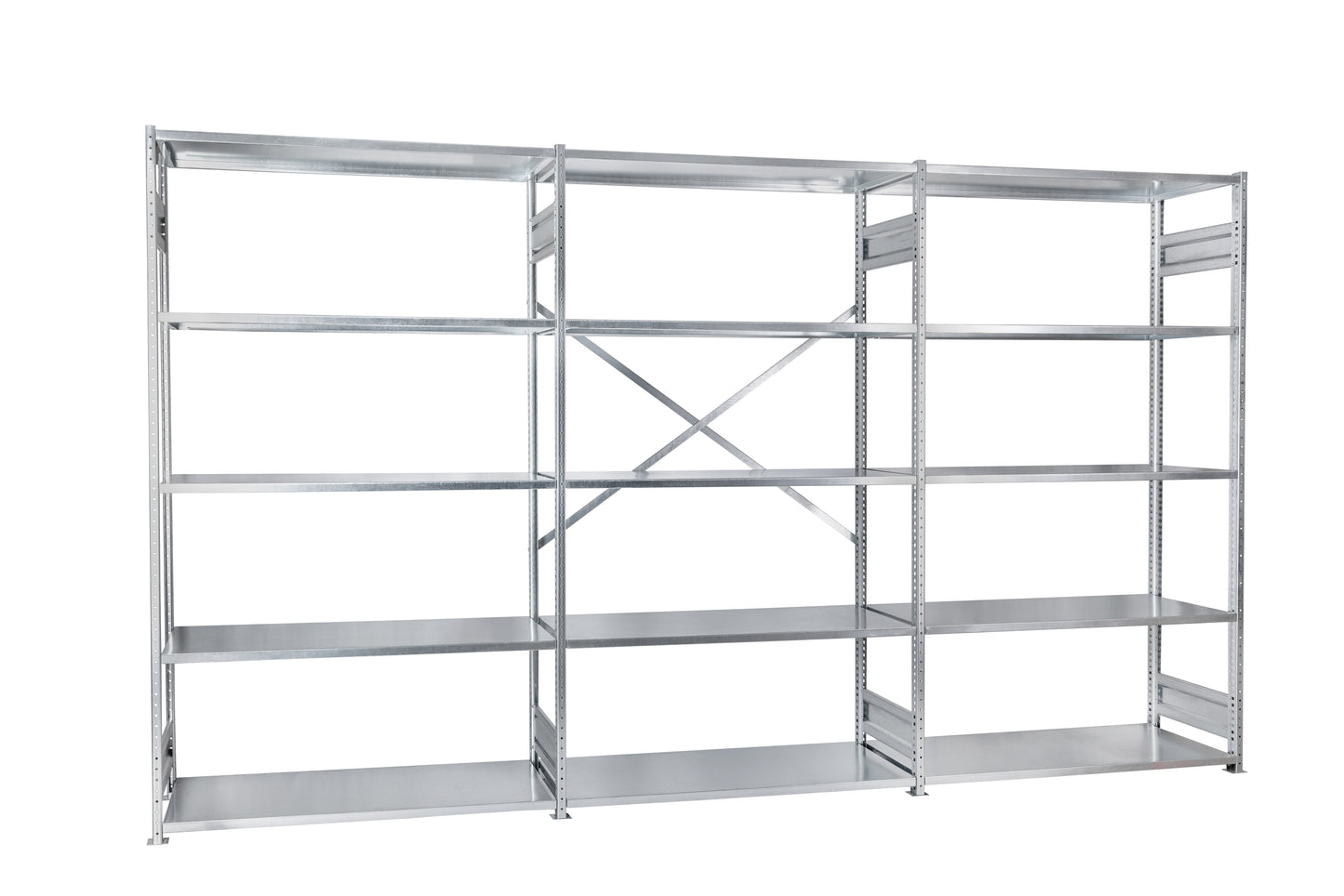 Zestaw: 320 półek 1230mm x 400mm + 90 ram + 22 stężenia krzyżowe