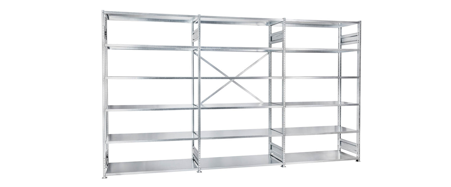 Zestaw: Regał Półkowy + 2 Regały Dostawne 2200mm x 1230mm x 400mm - 80kg